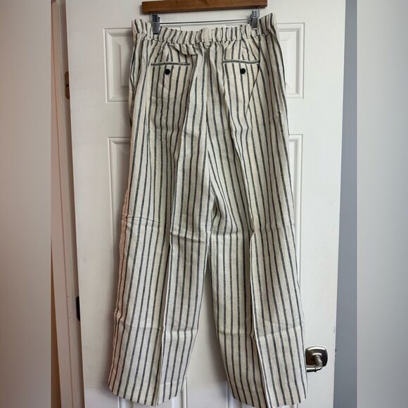 J.Crew Harbor pant in striped linen NWT Size L - Picture 4 of 10